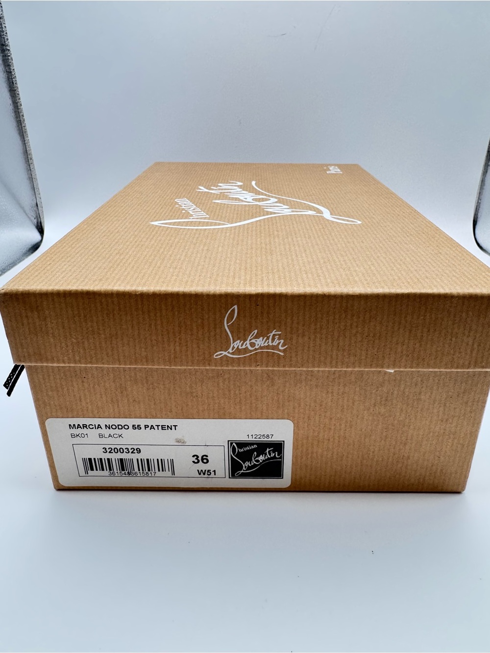 Christian Louboutin Marcia Nodo 55 Black Patent Leather Bow Heels Sz 36 W/Box - Picture 8 of 11